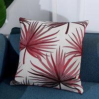 HKM-885587 Fan Leaf Jacquard Cotton Pillowcase - 43x43 cm Home Decor Accent