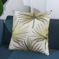 HKM-885587 Fan Leaf Jacquard Cotton Pillowcase - 43x43 cm Home Decor Accent