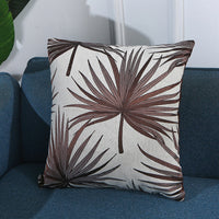 HKM-885587 Fan Leaf Jacquard Cotton Pillowcase - 43x43 cm Home Decor Accent