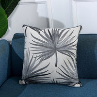 HKM-885587 Fan Leaf Jacquard Cotton Pillowcase - 43x43 cm Home Decor Accent