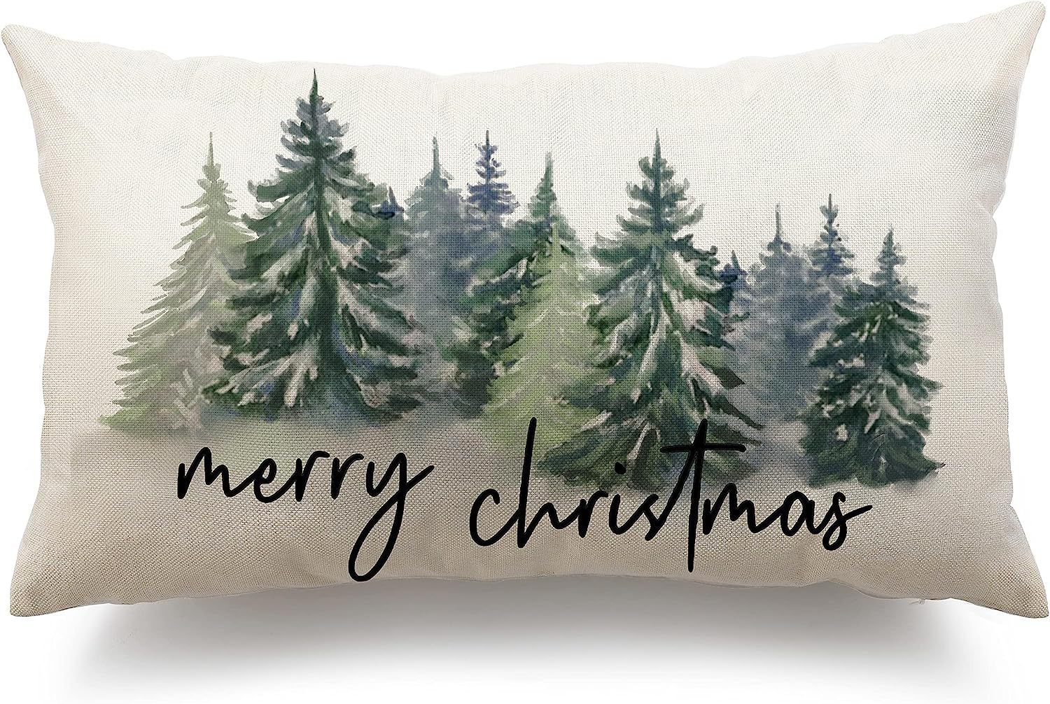 HKM-885651 Christmas Themed Simple Linen Pillow Cover for Home Sofa Decoration