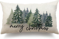 HKM-885651 Christmas Themed Simple Linen Pillow Cover for Home Sofa Decoration