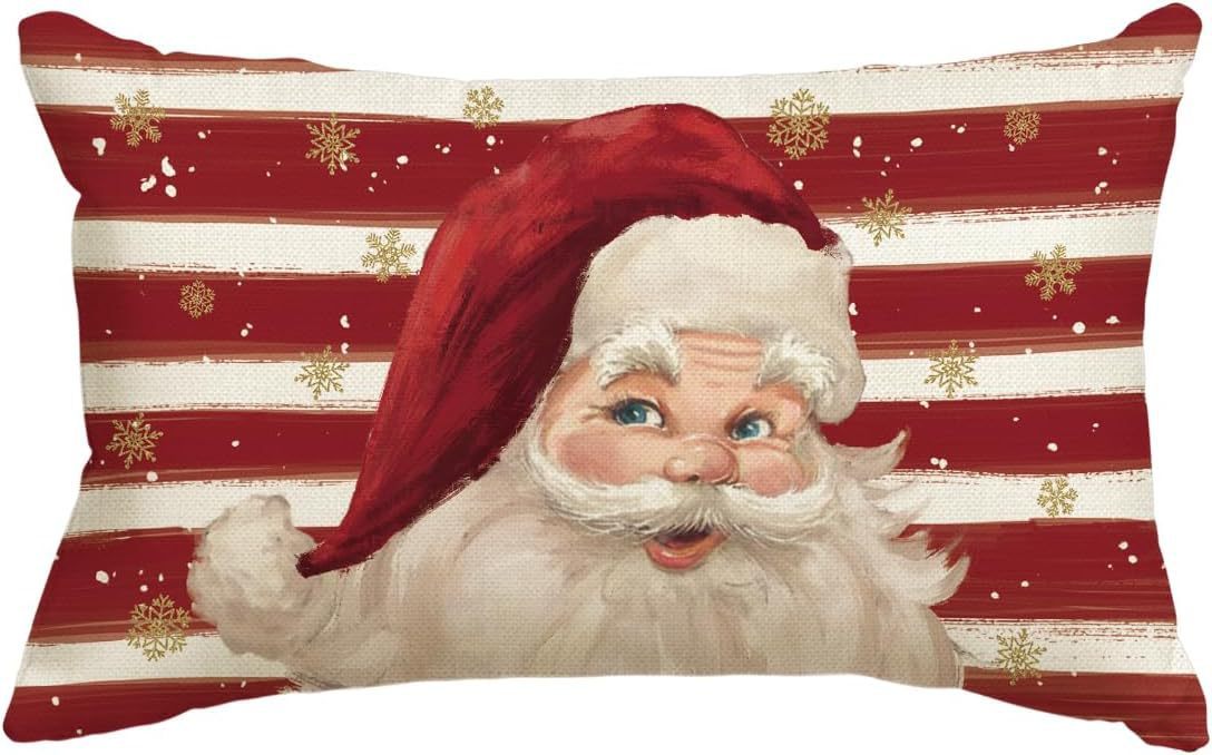 HKM-885651 Christmas Themed Simple Linen Pillow Cover for Home Sofa Decoration