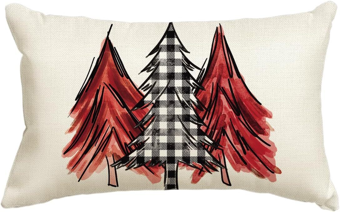 HKM-885651 Christmas Themed Simple Linen Pillow Cover for Home Sofa Decoration