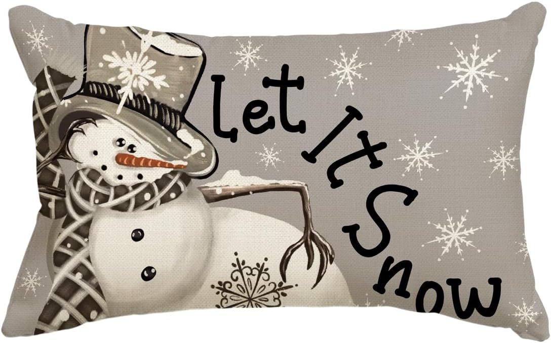 HKM-885651 Christmas Themed Simple Linen Pillow Cover for Home Sofa Decoration
