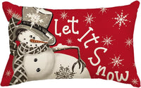 HKM-885651 Christmas Themed Simple Linen Pillow Cover for Home Sofa Decoration