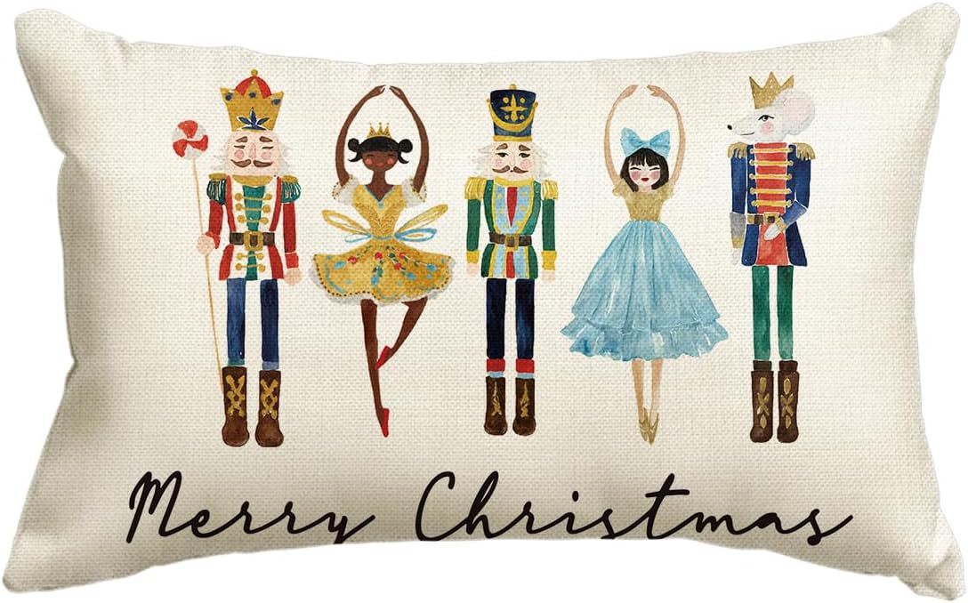 HKM-885651 Christmas Themed Simple Linen Pillow Cover for Home Sofa Decoration