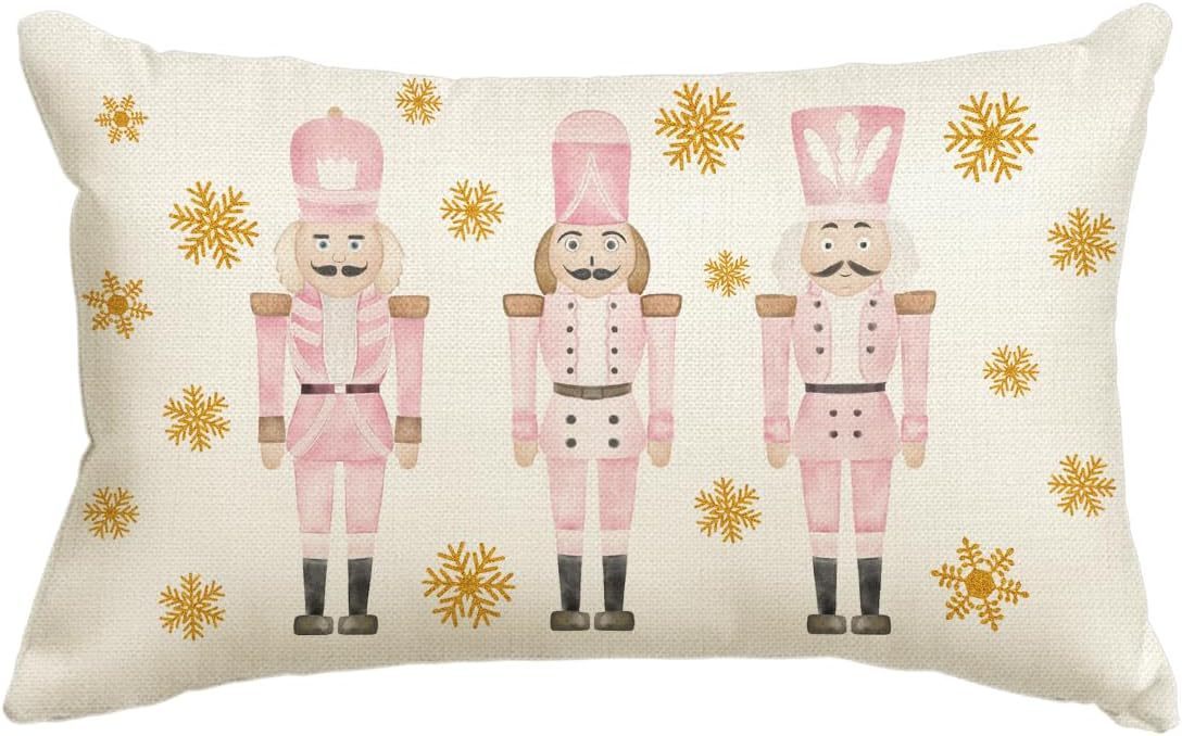 HKM-885651 Christmas Themed Simple Linen Pillow Cover for Home Sofa Decoration