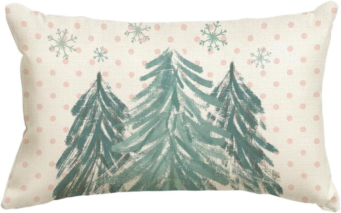 HKM-885651 Christmas Themed Simple Linen Pillow Cover for Home Sofa Decoration