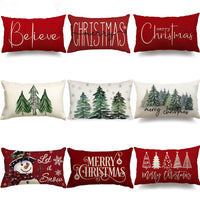 HKM-885651 Christmas Themed Simple Linen Pillow Cover for Home Sofa Decoration