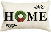 HKM-885651 Christmas Themed Simple Linen Pillow Cover for Home Sofa Decoration