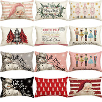 HKM-885651 Christmas Themed Simple Linen Pillow Cover for Home Sofa Decoration