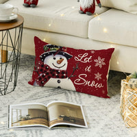 HKM-885651 Christmas Themed Simple Linen Pillow Cover for Home Sofa Decoration