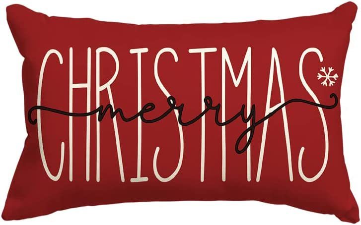 HKM-885651 Christmas Themed Simple Linen Pillow Cover for Home Sofa Decoration