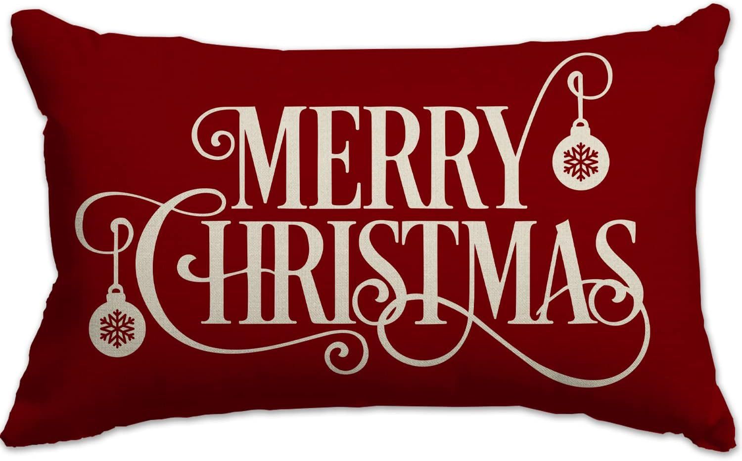 HKM-885651 Christmas Themed Simple Linen Pillow Cover for Home Sofa Decoration