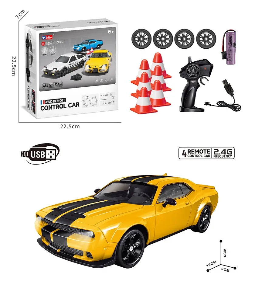 HKM-885651 Remote Control 4x4 Electric Drift Racing Car - 360° Stunt Toy for Kids Ages 5 and Up