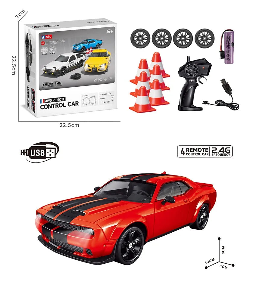 HKM-885651 Remote Control 4x4 Electric Drift Racing Car - 360° Stunt Toy for Kids Ages 5 and Up