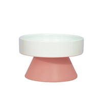 HKM-885715 Elevated Ceramic Pet Water Bowl with Wide Mouth Design in Peach Powder and Taro Purple
