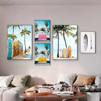 HKM-885779 Seaside Landscape Canvas Art for Living Room and Bedroom Decor