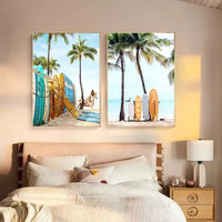 HKM-885779 Seaside Landscape Canvas Art for Living Room and Bedroom Decor