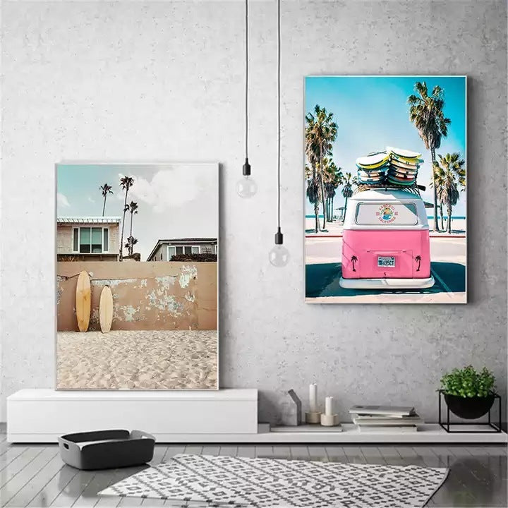 HKM-885779 Seaside Landscape Canvas Art for Living Room and Bedroom Decor