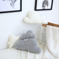 HKM-885971 Cloud-Shaped Plush Pillow Cushion for Baby Room Decoration, Available in Gray and White