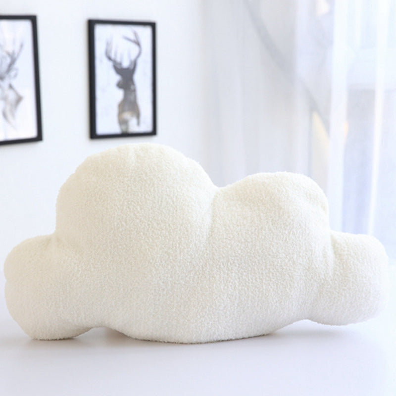 HKM-885971 Cloud-Shaped Plush Pillow Cushion for Baby Room Decoration, Available in Gray and White