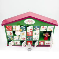 HKM-885971 Wooden Christmas House Candy Storage Box for Holiday Countdown and Decoration