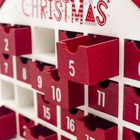 HKM-885971 Wooden Christmas House Candy Storage Box for Holiday Countdown and Decoration