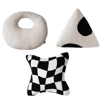 HKM-886163 Checkerboard Design Polyester Pillow for Living Room or Sofa