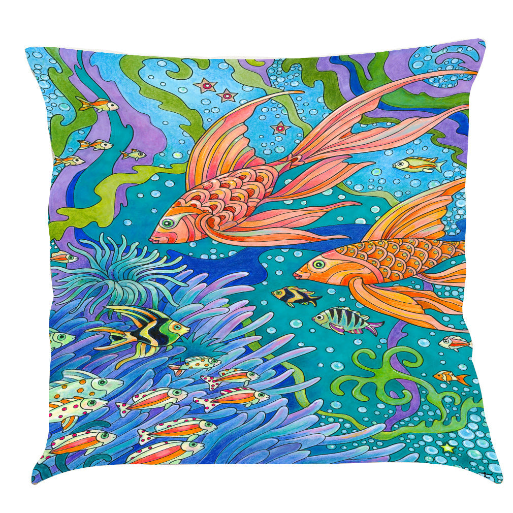 HKM-886227 Classic Ocean Series Cotton and Linen Pillowcase - Soft Flax Blend, 45x45 cm, Available in Multiple Colors