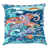 HKM-886227 Classic Ocean Series Cotton and Linen Pillowcase - Soft Flax Blend, 45x45 cm, Available in Multiple Colors