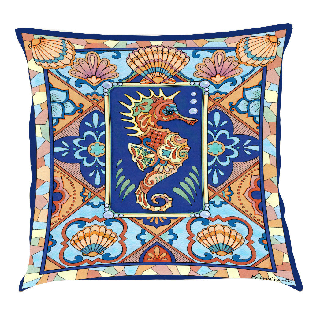 HKM-886227 Classic Ocean Series Cotton and Linen Pillowcase - Soft Flax Blend, 45x45 cm, Available in Multiple Colors