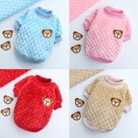 HKM-886291 Cozy Coral Fleece Teddy Pet Clothes in Multiple Bear Patterns
