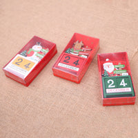 HKM-886291 Wooden Christmas Calendar Decoration - Snowman & Elk Design, 7x3.5x14 cm