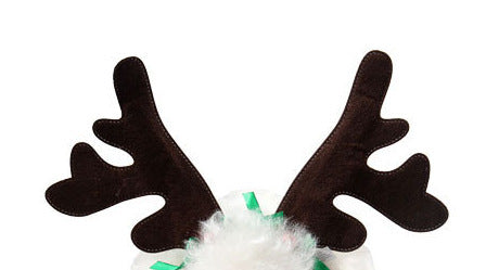HKM-886355 Christmas-Themed Soft Plush Hat for Cats and Dogs with Elegant Silk Flower Decoration