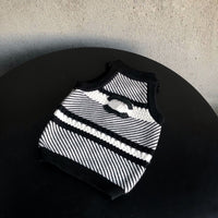 HKM-886419 Acrylic Pullover Pet Sweater in Black and White - Four Seasons Style