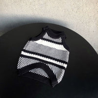 HKM-886419 Acrylic Pullover Pet Sweater in Black and White - Four Seasons Style
