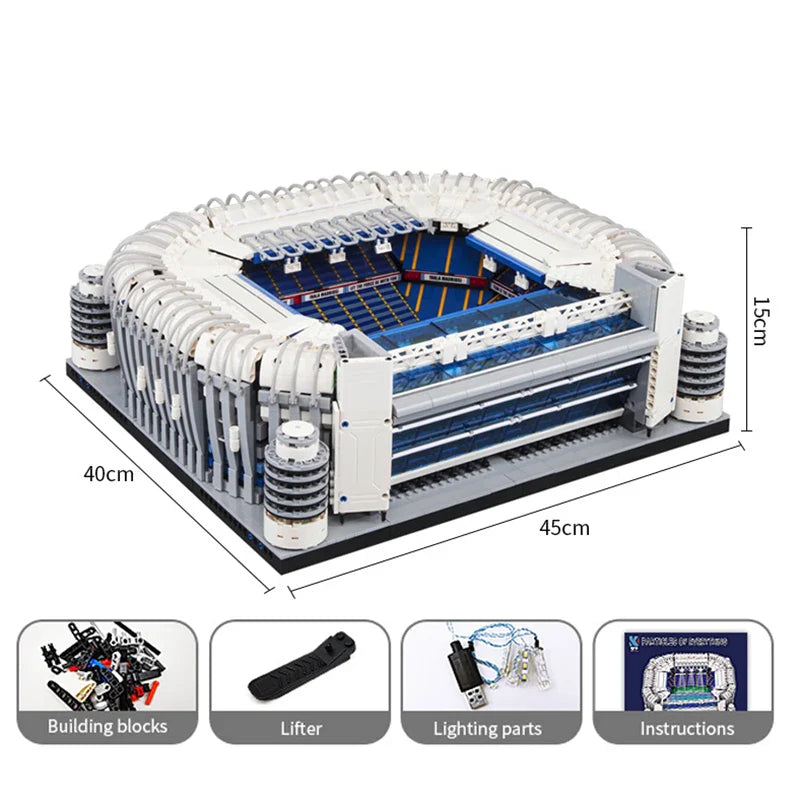KTX-886419 Bernabeu Stadium 3D Puzzle Building Blocks Set for Ages 8 and Up, Educational Construction Toy