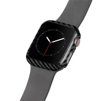 HKM-886419 Carbon Fiber Half Wrap Case for Apple Watch 4 - Ultra-Thin and Anti-Drop, 44mm in Bright Black or Matt Black
