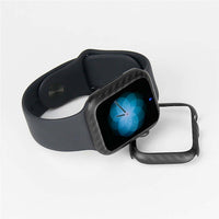 HKM-886419 Carbon Fiber Half Wrap Case for Apple Watch 4 - Ultra-Thin and Anti-Drop, 44mm in Bright Black or Matt Black