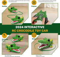 HKM-886483 Rechargeable Remote Control Crocodile Toy Car - 2.4GHz, 30M Range, 4 Channel Fun