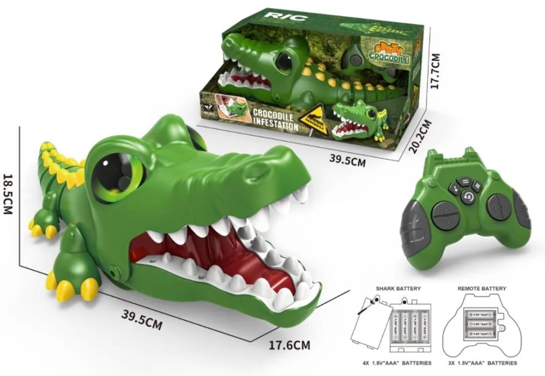 HKM-886483 Rechargeable Remote Control Crocodile Toy Car - 2.4GHz, 30M Range, 4 Channel Fun