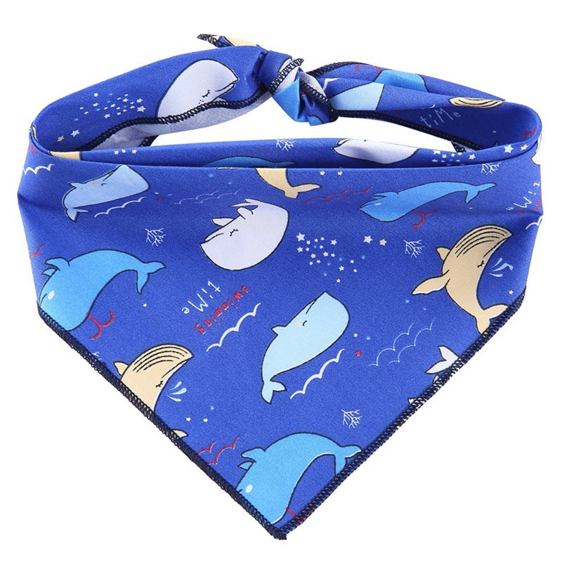 HKM-886547 Animal Pattern Cotton Triangle Dog Scarf - Comfortable and Durable Design for All Seasons