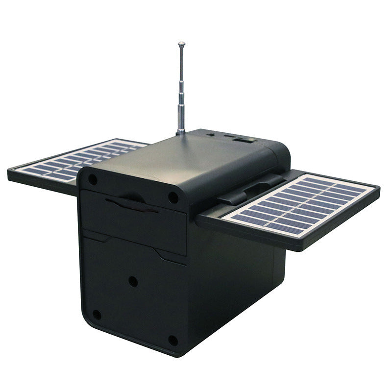 HKM-886547 Solar-Powered Emergency FM Radio with USB Charging and Built-in Speaker, Portable Multi-Function Device