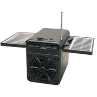 HKM-886547 Solar-Powered Emergency FM Radio with USB Charging and Built-in Speaker, Portable Multi-Function Device