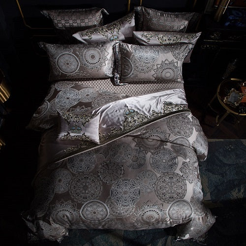 HKM-886611 High-Precision Yarn-Dyed Jacquard Bedding Set - Multiple Options Available