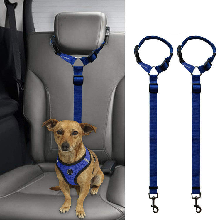 HKM-886675 Adjustable Car Backseat Pet Leash - Durable Polyester Safety Restraint for Dogs