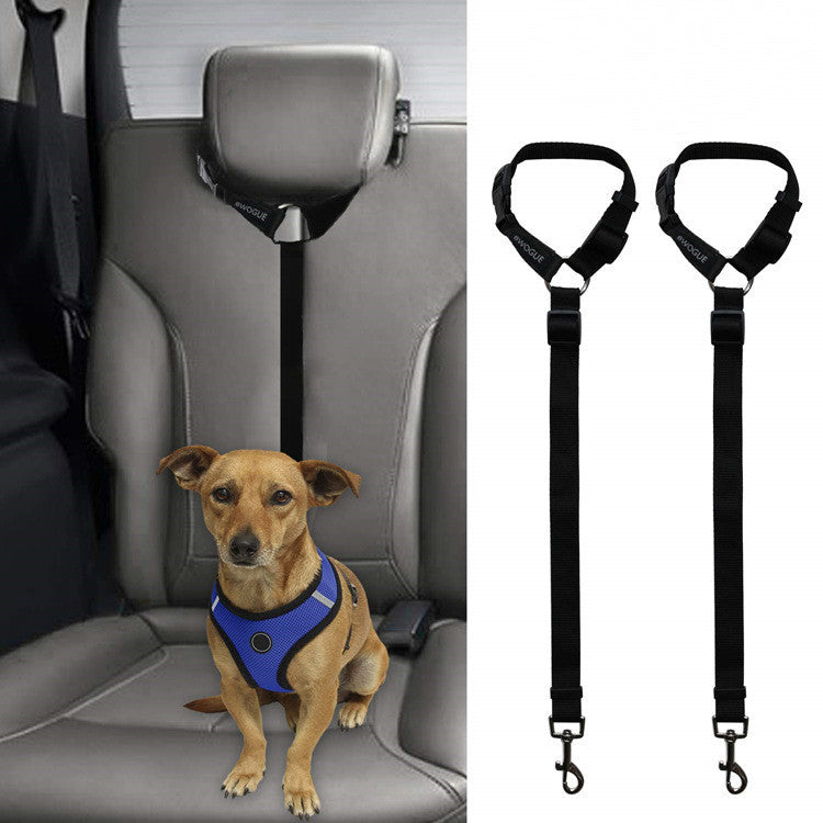 HKM-886675 Adjustable Car Backseat Pet Leash - Durable Polyester Safety Restraint for Dogs