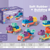 HKM-886675 High Density Rubber Baby Teether Soft Play Blocks Set Silicone Stacking Toy for Kids